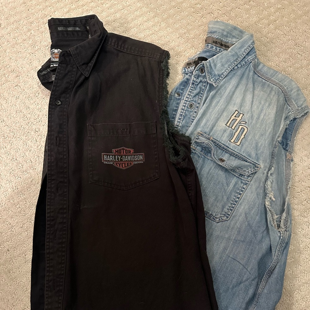 Bundle of Harley Davidson cut off button downs